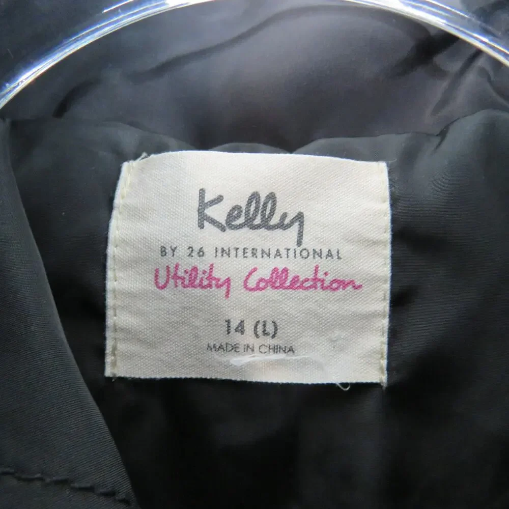 Kelly 26 International Black Rainbow Windbreaker Jacket Size 14 Girl L